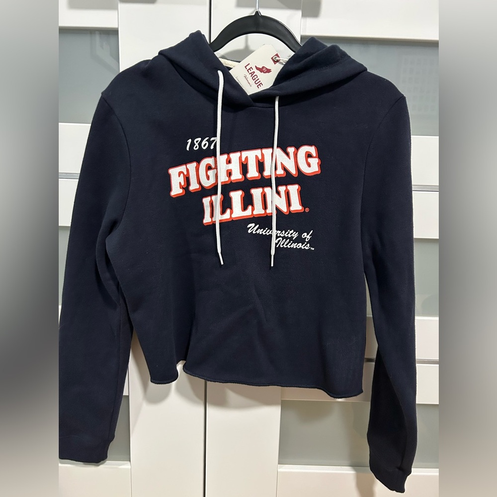 Fighting Illini UofI Navy Hoodie with Red Logo
